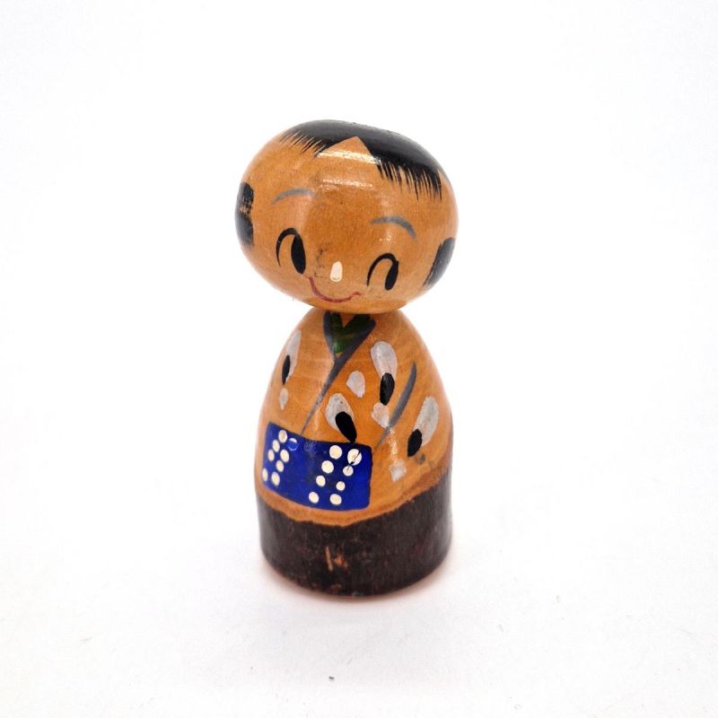 Piccola bambola giapponese in legno, KOKESHI VINTAGE