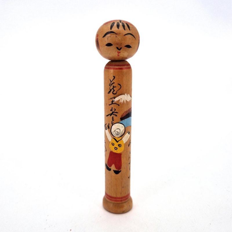 Piccola bambola giapponese in legno, KOKESHI VINTAGE