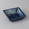 Small square Japanese ceramic bowl, blue - AO