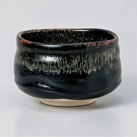 Japanese black ceramic tea bowl for ceremony YUTEKI 1