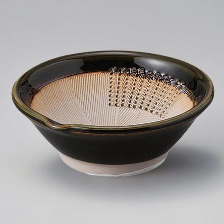 Japanese green suribachi ceramic bowl - SURIBACHI MIDORI