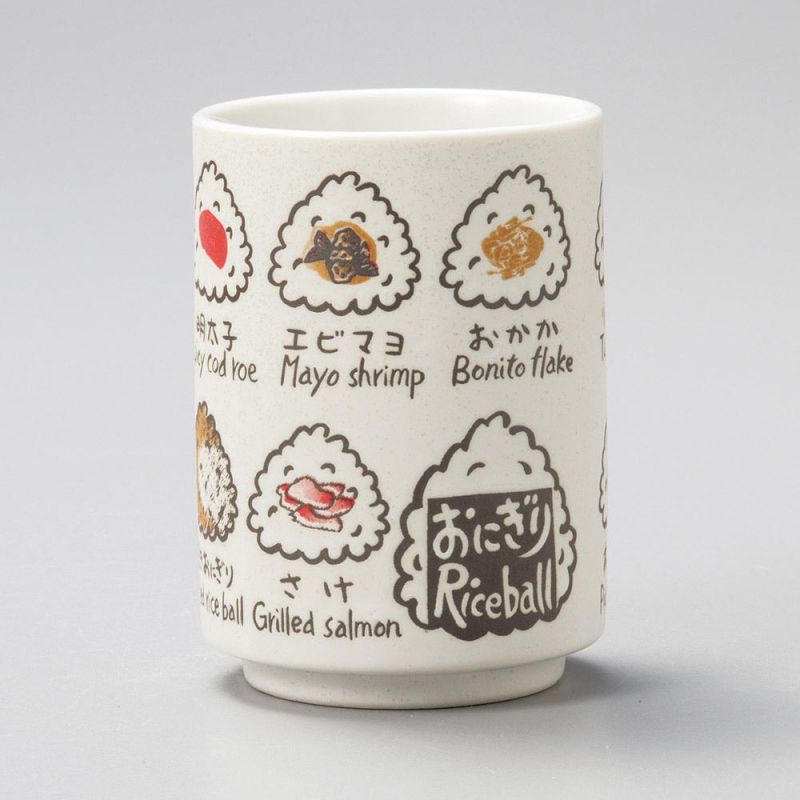 Traditionelle japanische Teetasse mit Motiven von Onigiri-Sushi – O NIGIRIZUSHI