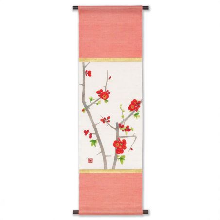 Fine Japanese hemp tapestry, quince - MARUMERO