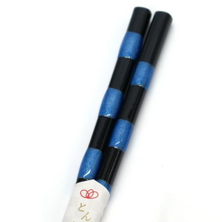 Paar japanische Essstäbchen aus rotem oder blauem Naturholz, WAKASA NURI ICHIBAN, 21 oder 23 cm