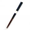 Pair of Japanese chopsticks in red or blue natural wood, WAKASA NURI DAIYANA, 21 or 23 cm