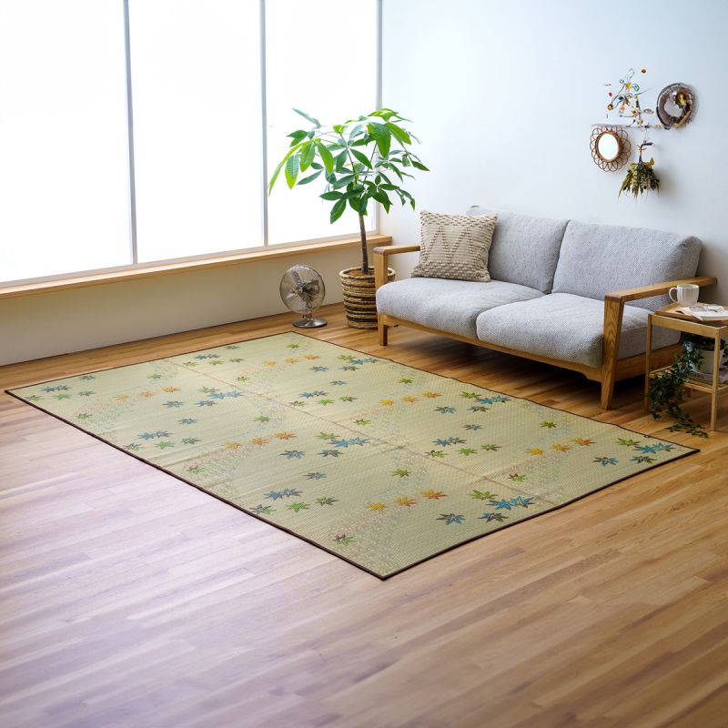 Tapis traditionnel japonais, natte paille de riz, Tatami Mat, feuille d érable, Kaede