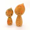 Duo di bambole giapponesi in legno, KOKESHI VINTAGE