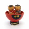 Duo of Japanese wooden doll, KOKESHI VINTAGE