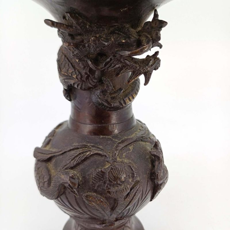 Antique Japanese bronze vase for incense ceremony, Meiji period - RYU