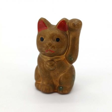 Figura de gato Manekineko de porcelana japonesa, década de 1950