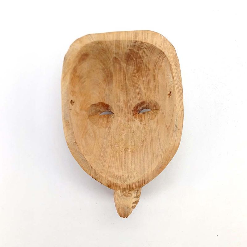 Small carved wooden mask, vintage Noh, OKINA, the old man, unique piece