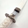 Katana decorativo White Samurai (sin filo) - Hoja de 710 mm - Empuñadura de piel de raya - Vaina