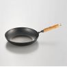 Steel frying pan with wooden handle, YOSHIKAWA FRYING PAN