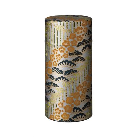 Japanische silberne Teekiste aus Washi-Papier - TAKESHIRABE - 200gr